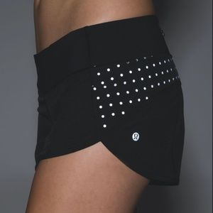 Lululemon black reflective dot speed shorts